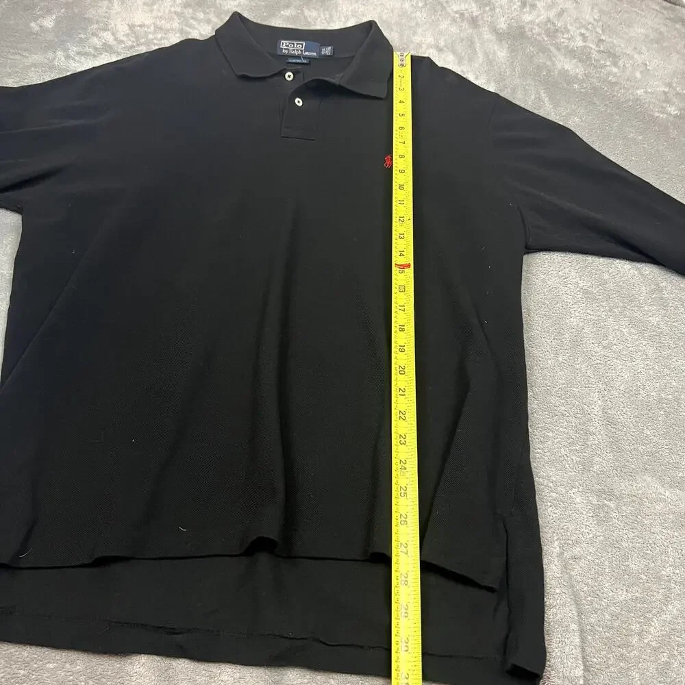 Ralph Lauren Long Sleeve Polo Mens XXL Black Custom Fit Big‎ and Tall